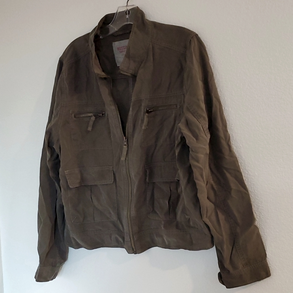 Mossimo Supply  PLUS SIZED Cropped utility jacket/ olive tencel fabric sz XXL